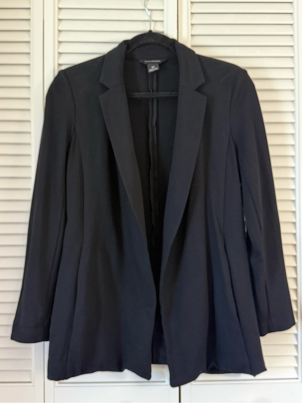 Club Monaco Black Open Front Knit Blazer Jacket Pockets Unlined Size S